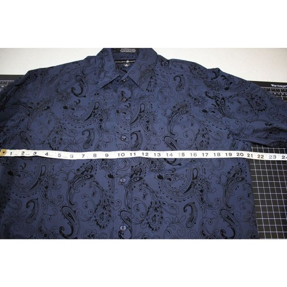 Polo Club /Long sleeved button up/ (Size S)/ Blue with Black Paisley - Picture 6 of 12
